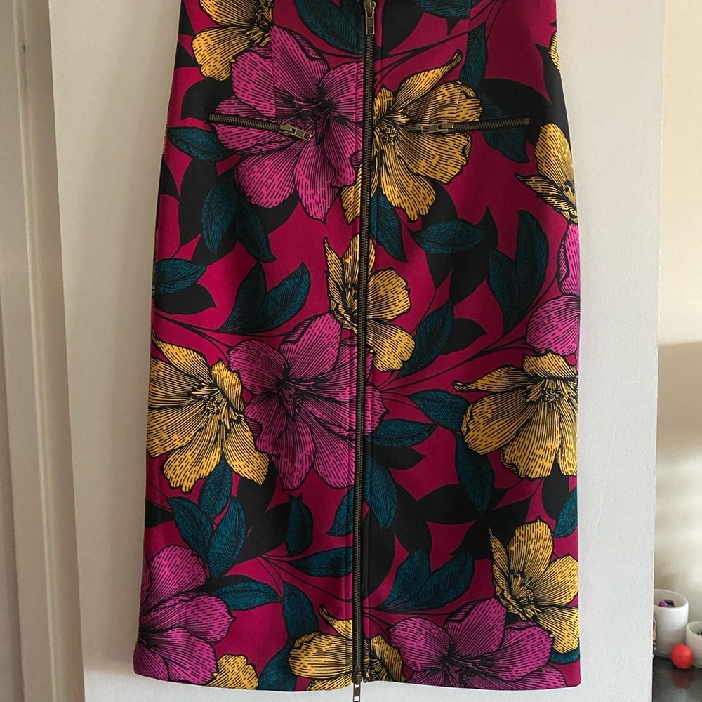 Floral Pink &Green Pencil Skirt